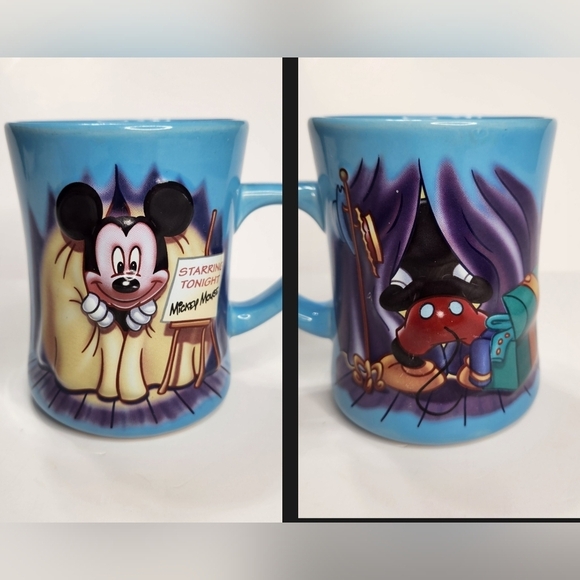 Disney Mug Cup 3D Mickey Mouse Theater Starring Tonight Coffee Tea Collectible - Picture 1 of 9